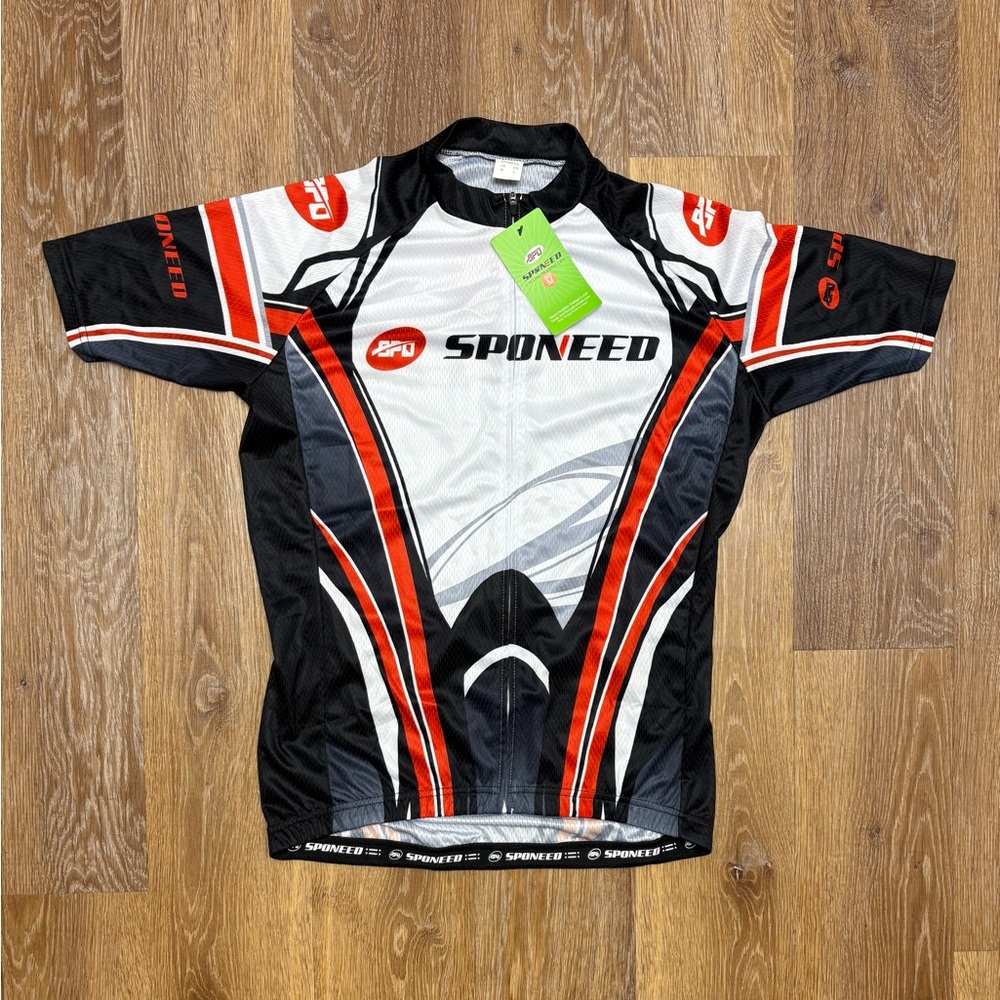 SponEed Men's Red Black White Cycling Jersey